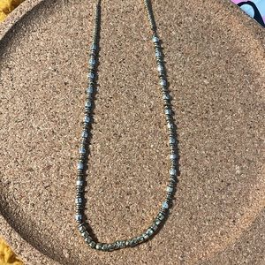 Two tone adjustable length necklace gold and silver delicate layering